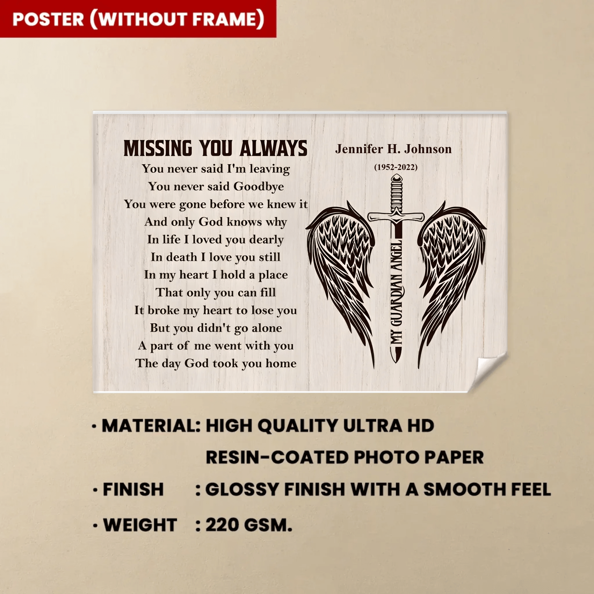 poster personalized photo wooden wall art keepsake poster and canvas