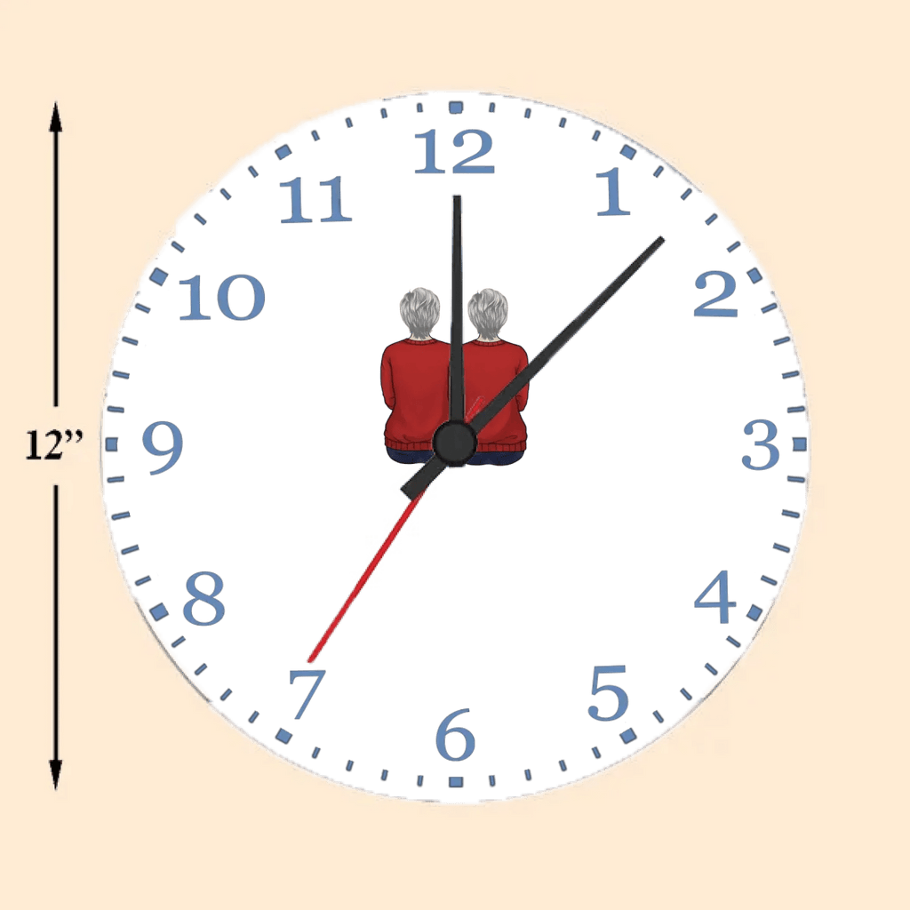 Mother And Daughter Forever Linked Together - Family Personalized Custom Horizontal Clock - Gift For Mom 743257 - DiyGiftly
