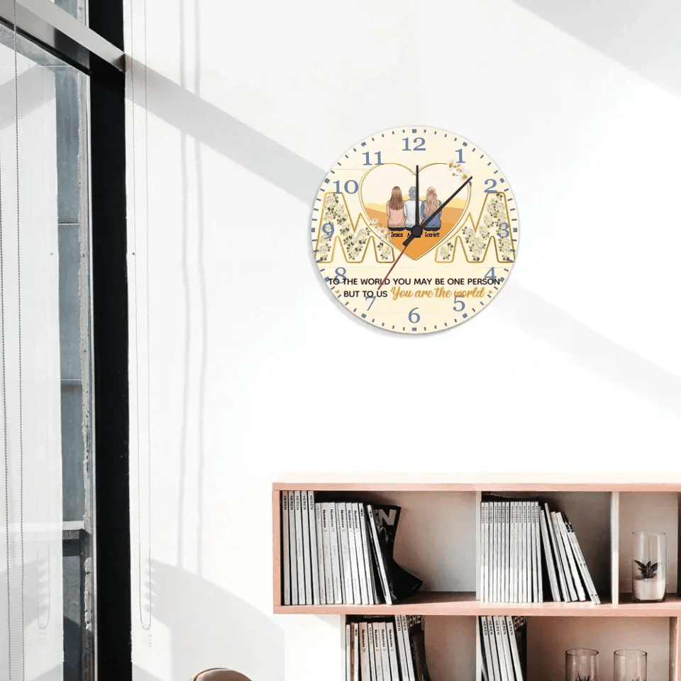 Mother And Daughter Forever Linked Together - Family Personalized Custom Horizontal Clock - Gift For Mom 743257 - DiyGiftly
