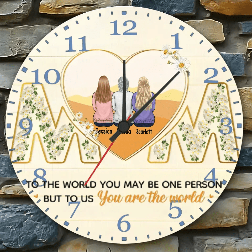 Mother And Daughter Forever Linked Together - Family Personalized Custom Horizontal Clock - Gift For Mom 743257 - DiyGiftly