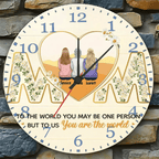 Mother And Daughter Forever Linked Together - Family Personalized Custom Horizontal Clock - Gift For Mom 743257 - DiyGiftly