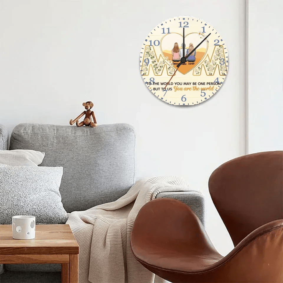 Mother And Daughter Forever Linked Together - Family Personalized Custom Horizontal Clock - Gift For Mom 743257 - DiyGiftly