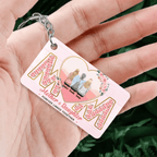 Mother And Daughter Forever Linked Together - Family Personalized Custom Horizontal Keychain - Gift For Mom 734564 - DiyGiftly