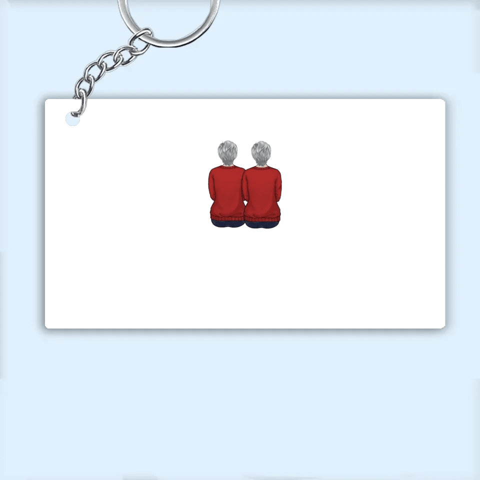Mother And Daughter Forever Linked Together - Family Personalized Custom Horizontal Keychain - Gift For Mom 734564 - DiyGiftly