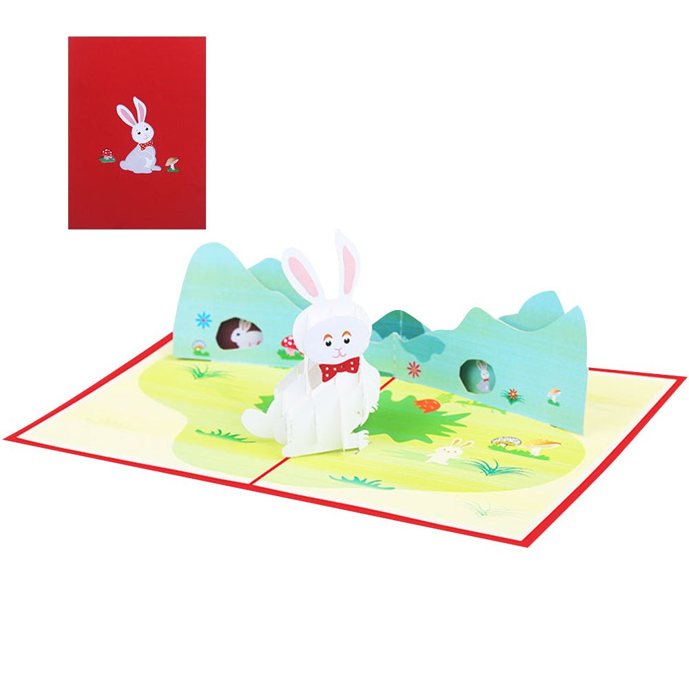Mother Bunny and Baby Bunnies 3D Pop - Up Easter Greeting Card – Family Easter Gift - DiyGiftly
