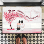 Mother & Daughters Forever Linked Together - Personalized Doormat 711362 - D - DiyGiftly