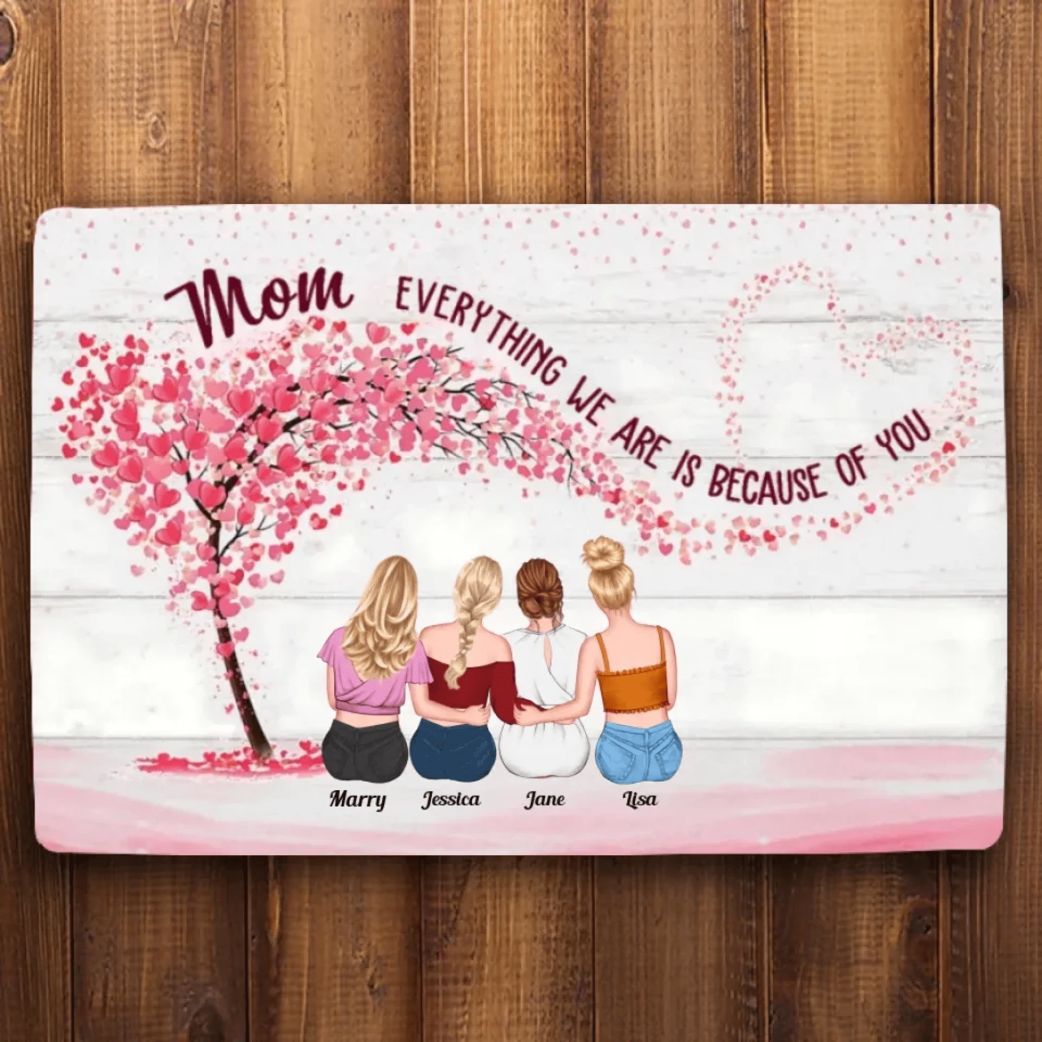 Mother & Daughters Forever Linked Together - Personalized Doormat 711362 - D - DiyGiftly