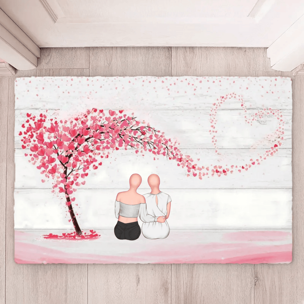 Mother & Daughters Forever Linked Together - Personalized Doormat 711362 - D - DiyGiftly