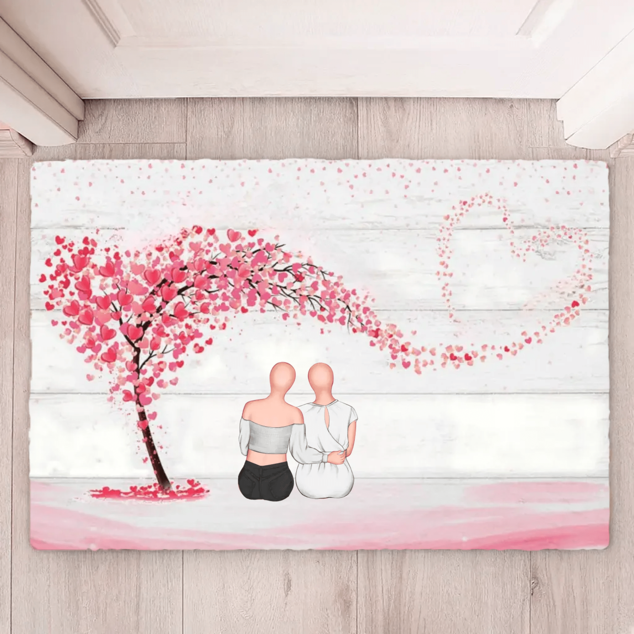 Mother & Daughters Forever Linked Together - Personalized Doormat 711362 - D - DiyGiftly
