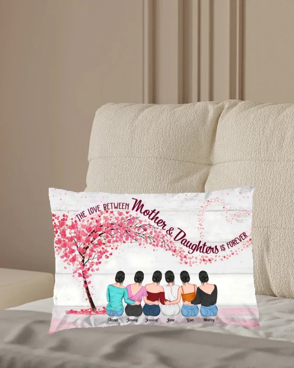 Mother & Daughters Forever Linked Together - Personalized Pillow 711362 - B - DiyGiftly