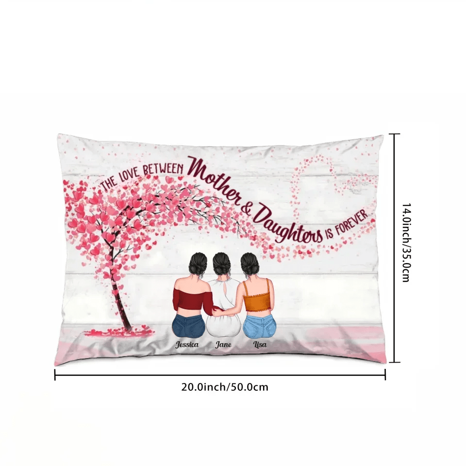 Mother & Daughters Forever Linked Together - Personalized Pillow 711362 - B - DiyGiftly