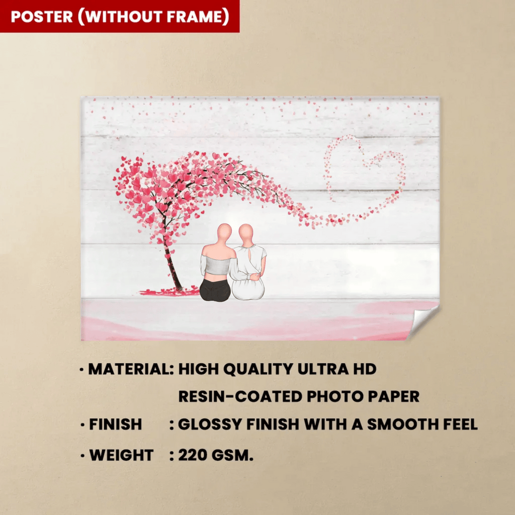 Mother & Daughters Forever Linked Together - Personalized Wrapped Canvas 711362 - 712277 - DiyGiftly
