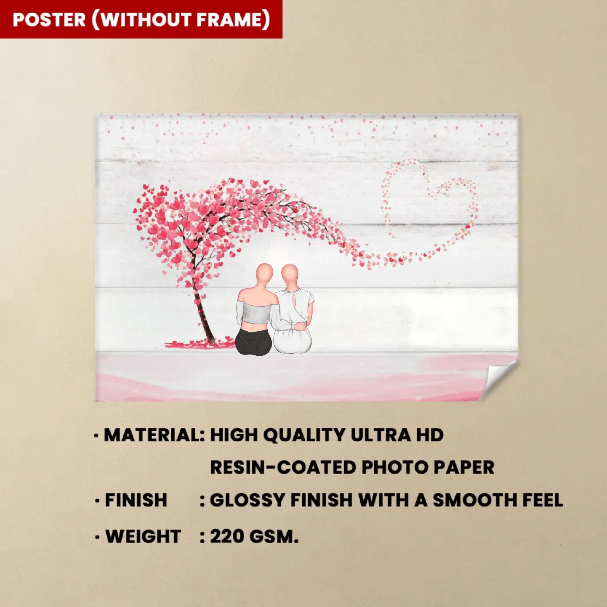 Mother & Daughters Forever Linked Together - Personalized Wrapped Canvas 711362 - 712277 - DiyGiftly