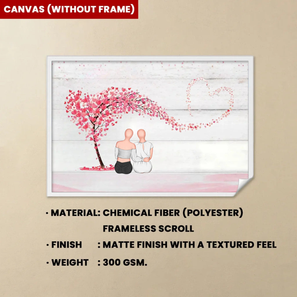 Mother & Daughters Forever Linked Together - Personalized Wrapped Canvas 711362 - 712277 - DiyGiftly