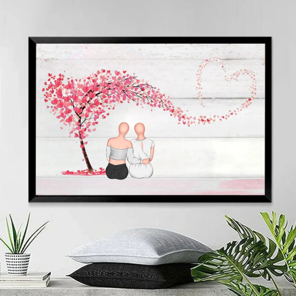 Mother & Daughters Forever Linked Together - Personalized Wrapped Canvas 711362 - 712277 - DiyGiftly