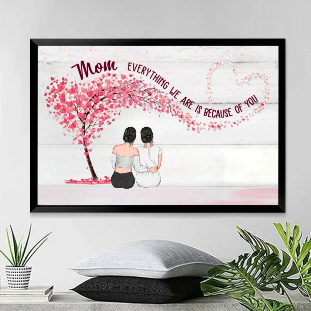 Mother & Daughters Forever Linked Together - Personalized Wrapped Canvas 711362 - 712277 - DiyGiftly