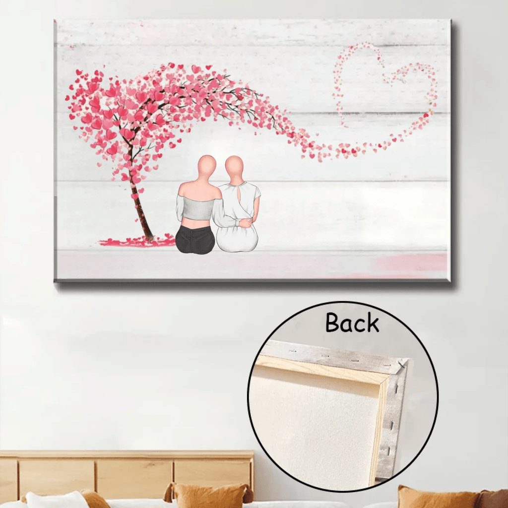 Mother & Daughters Forever Linked Together - Personalized Wrapped Canvas 711362 - 712277 - DiyGiftly
