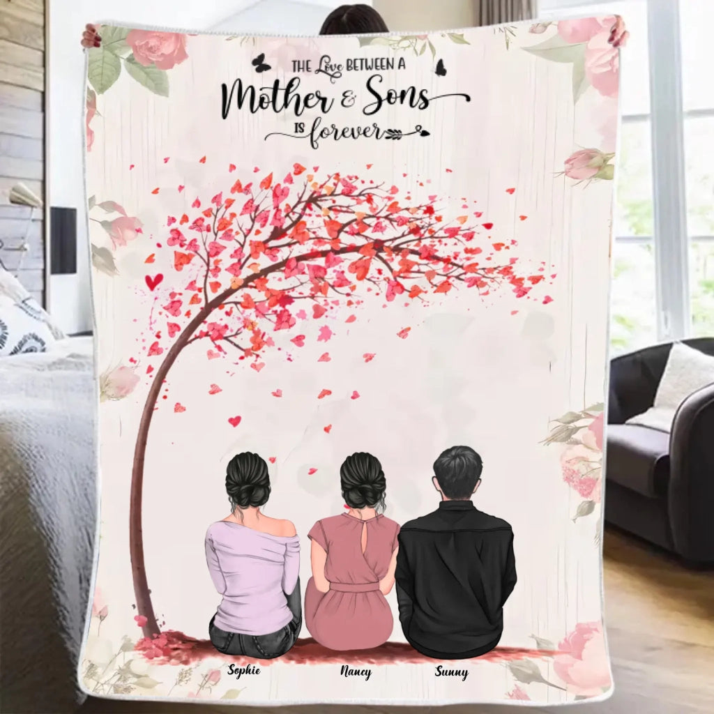 Mother & Daughters/Sons - The Love Between a Mother And Daughters is Forever 2D - Blanket - Personalized Blanket 722855 - DiyGiftly