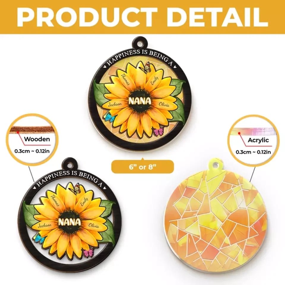 Motherhood All Love Begins And Ends There - Family Personalized Window Hanging Suncatcher - Mother's Day, Gift For Mom, Grandma 669046 - DiyGiftly