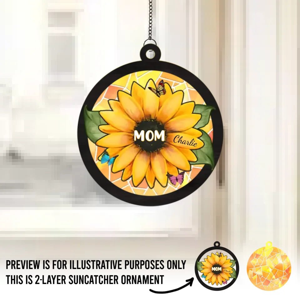 Motherhood All Love Begins And Ends There - Family Personalized Window Hanging Suncatcher - Mother's Day, Gift For Mom, Grandma 669046 - DiyGiftly