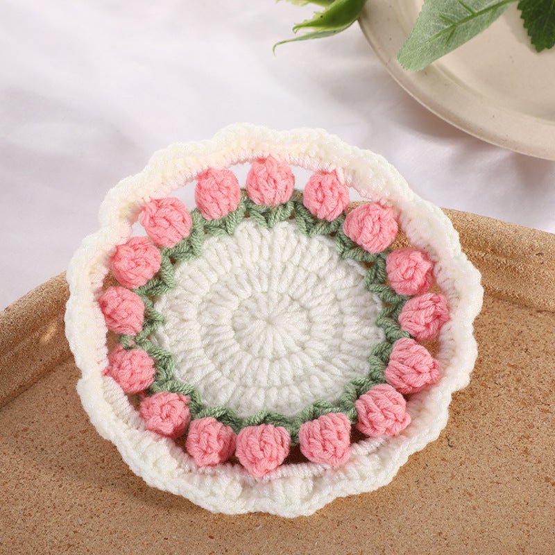 flowers that never fade personalized handmade crochet coaster set as a new home gift