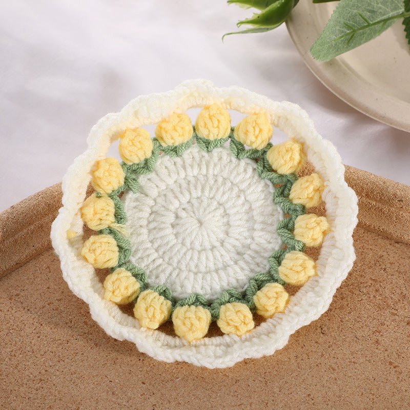 flowers that never fade personalized handmade crochet coaster set for coffee table decor