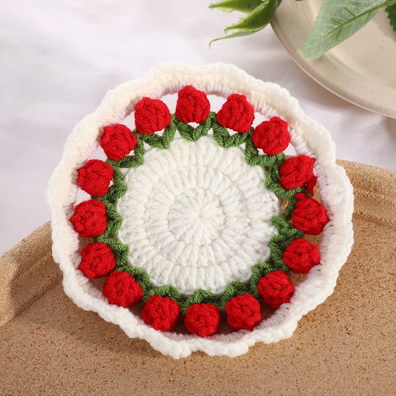 personalized handmade crochet coaster set for coffee table decor