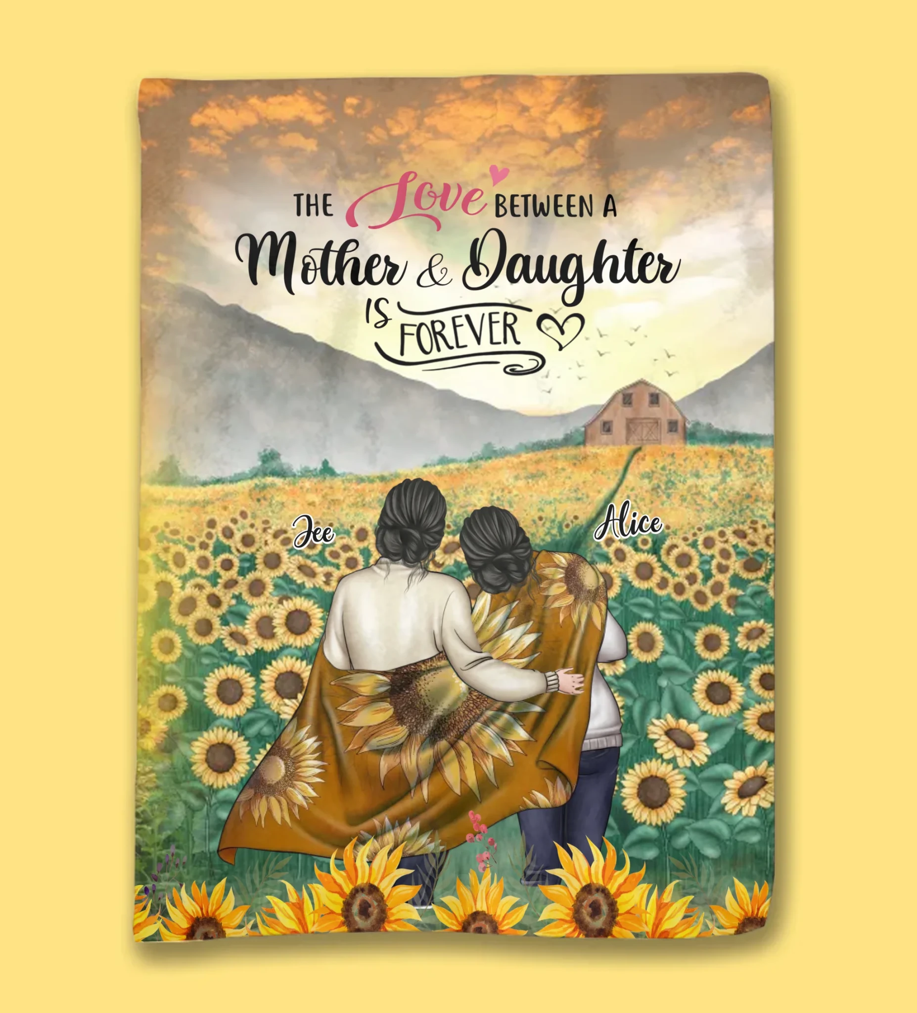 Mother's Day - The Love Between A Mother & Daughter is Forever - Birthday Gift, Mother's Day Gift For Mom - Personalized Blanket 723950 - DiyGiftly
