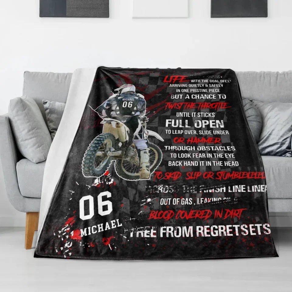 Motocross Racer Vertical Personalized Blanket 746238 - M - DiyGiftly