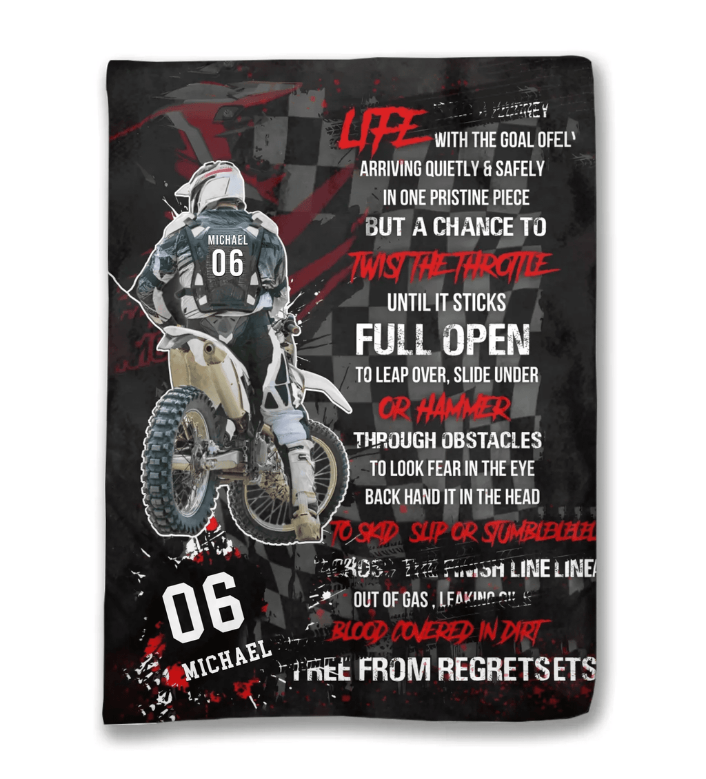 Motocross Racer Vertical Personalized Blanket 746238 - M - DiyGiftly