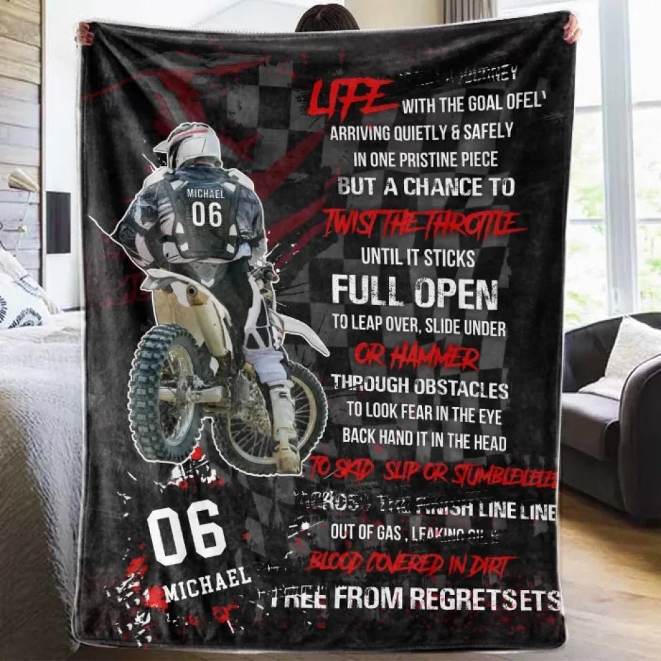 Motocross Racer Vertical Personalized Blanket 746238 - M - DiyGiftly