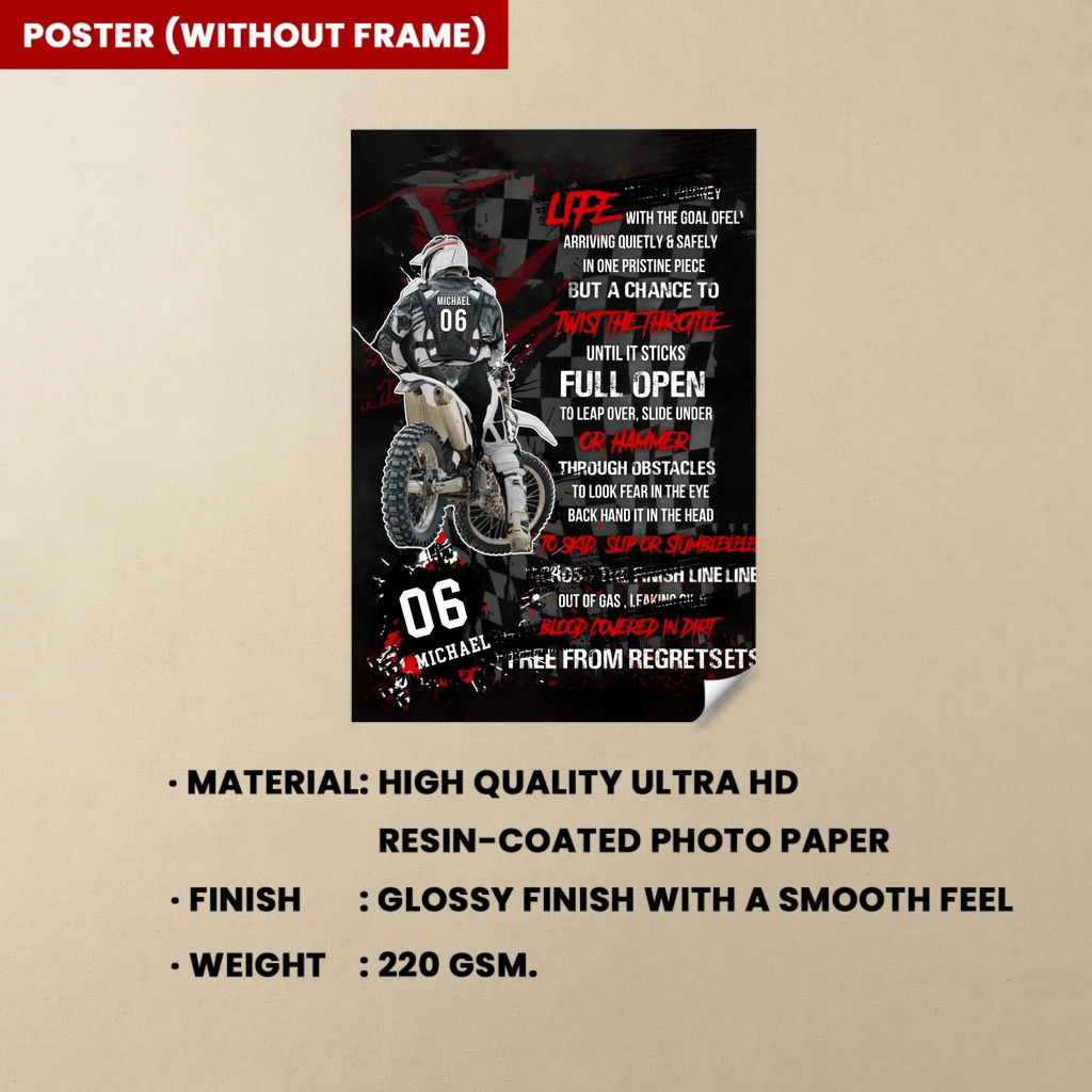 Motocross Racer Vertical Personalized Poster 746210 - 746231 - DiyGiftly