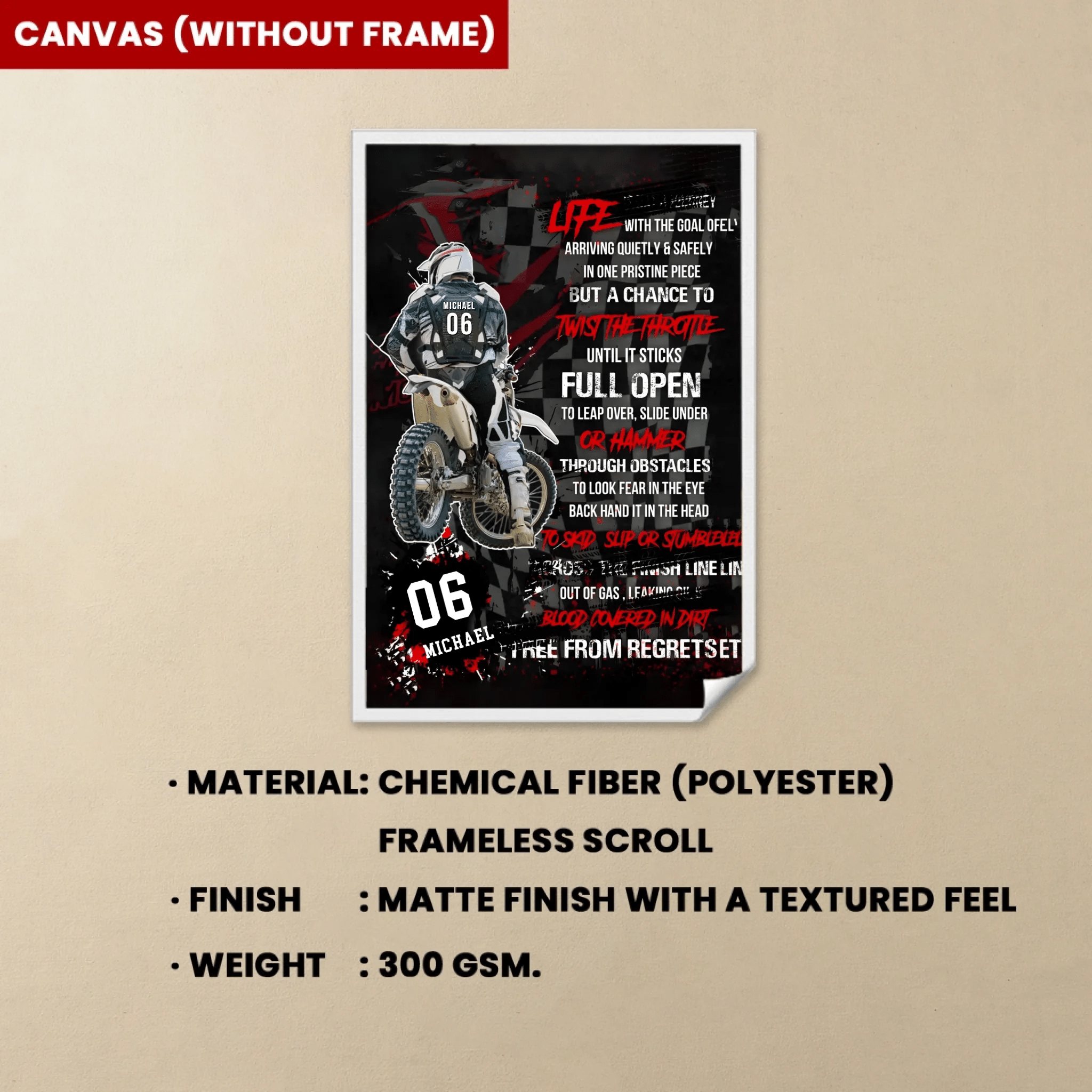 Motocross Racer Vertical Personalized Poster 746210 - 746231 - DiyGiftly