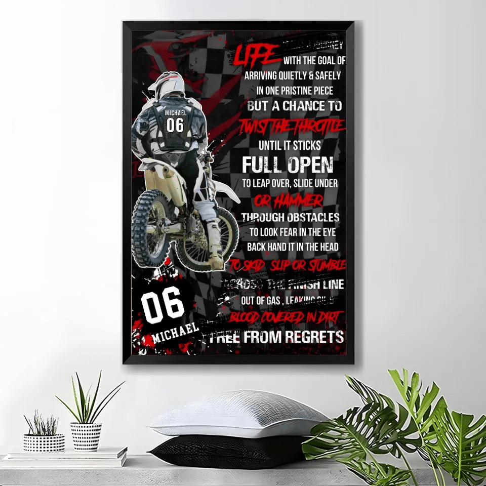 Motocross Racer Vertical Personalized Poster 746210 - 746231 - DiyGiftly