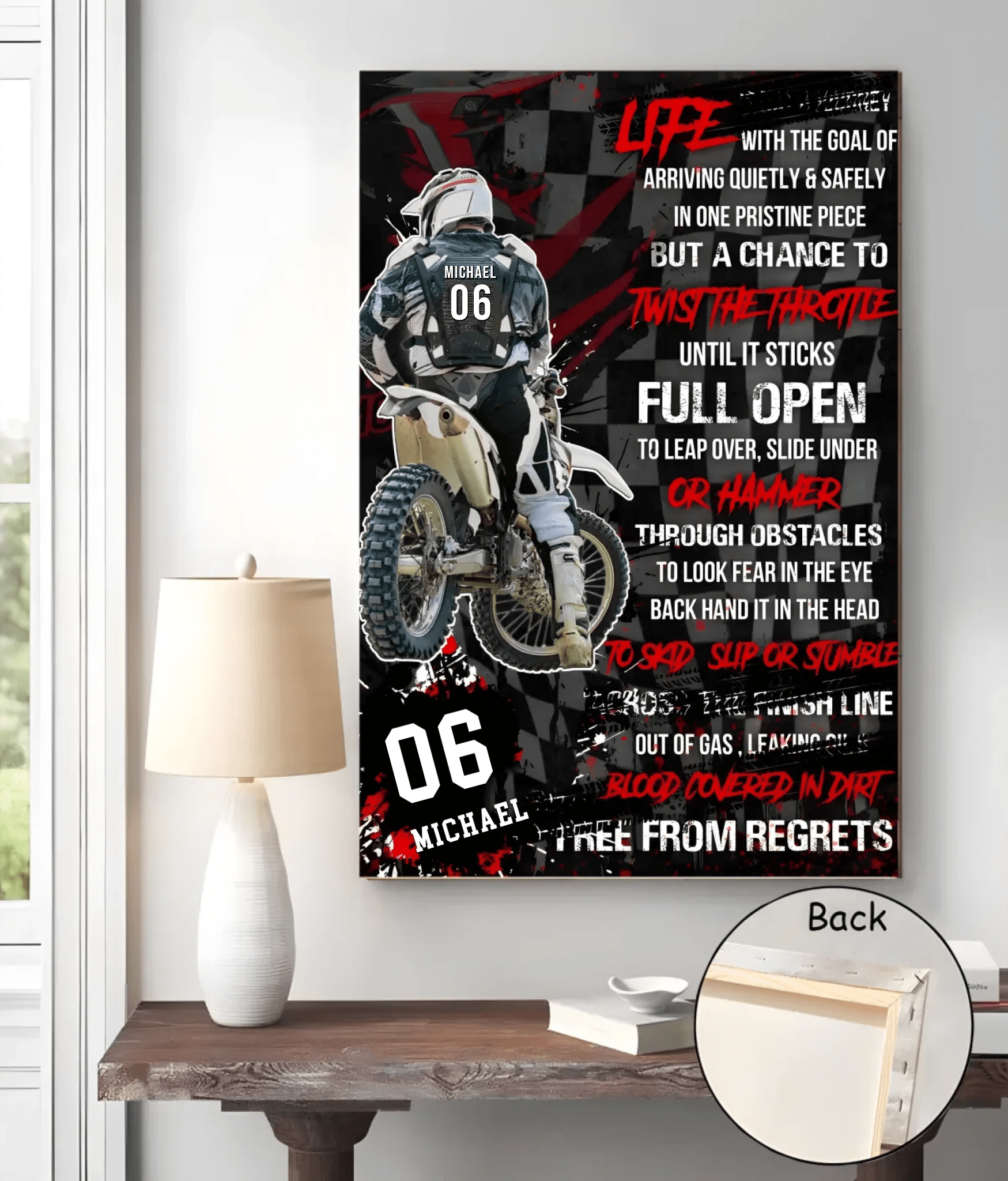 Motocross Racer Vertical Personalized Poster 746210 - 746231 - DiyGiftly
