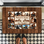Motorcycle Name Sign, Personalized Couple Photo Collage Doormat - Gift for Biker Couple 747794 - D - DiyGiftly