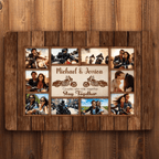 Motorcycle Name Sign, Personalized Couple Photo Collage Doormat - Gift for Biker Couple 747794 - D - DiyGiftly
