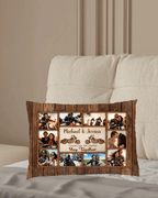 Motorcycle Name Sign, Personalized Couple Photo Collage Pillow - Gift for Biker Couple 747794 - B - DiyGiftly