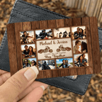 Motorcycle Name Sign, Personalized Couple Photo Collage Wallet Card - Gift for Biker Couple 747794 - Q - DiyGiftly