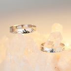 Mountain Ocean Couple Rings Matching Adjustable Ring Jewelry Gift for Lovers – Choose His or Hers (Sold Separately) - DiyGiftly