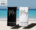 Mr. and Mrs. Beach Towels, Bride Personalized Beach Towel, Couple Pool Towel, Wedding Newlywed Honeymoon Gift, Groom Gift Beach Bachelorette 24853760 - DiyGiftly