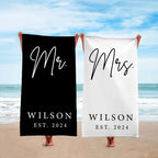 Mr. and Mrs. Beach Towels, Bride Personalized Beach Towel, Couple Pool Towel, Wedding Newlywed Honeymoon Gift, Groom Gift Beach Bachelorette 24853760 - DiyGiftly