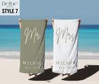 Mr. and Mrs. Beach Towels, Bride Personalized Beach Towel, Couple Pool Towel, Wedding Newlywed Honeymoon Gift, Groom Gift Beach Bachelorette 24853760 - DiyGiftly