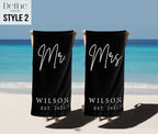 Mr. and Mrs. Beach Towels, Bride Personalized Beach Towel, Couple Pool Towel, Wedding Newlywed Honeymoon Gift, Groom Gift Beach Bachelorette 24853760 - DiyGiftly