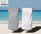 Mr. and Mrs. Beach Towels, Bride Personalized Beach Towel, Couple Pool Towel, Wedding Newlywed Honeymoon Gift, Groom Gift Beach Bachelorette 24853760 - DiyGiftly
