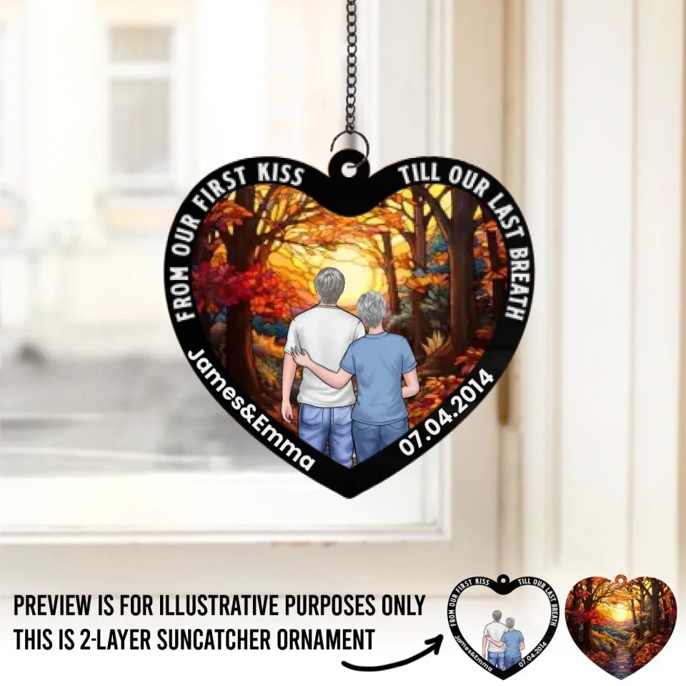 My Favorite Love Story Is Ours - Couple Personalized Window Hanging Suncatcher - Gift For Husband Wife, Anniversary 671546 - DiyGiftly