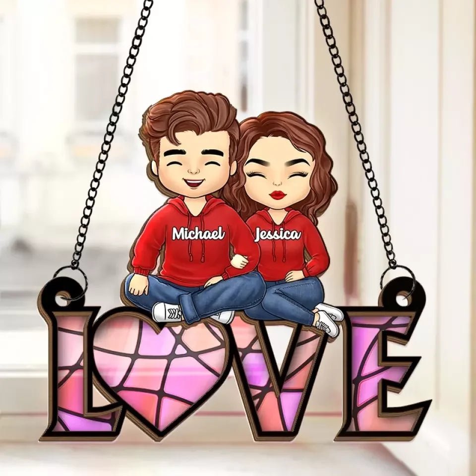 My Favorite Place Is Next To You - Couple Personalized Window Hanging Suncatcher - Gift For Husband Wife, Anniversary671383 - DiyGiftly
