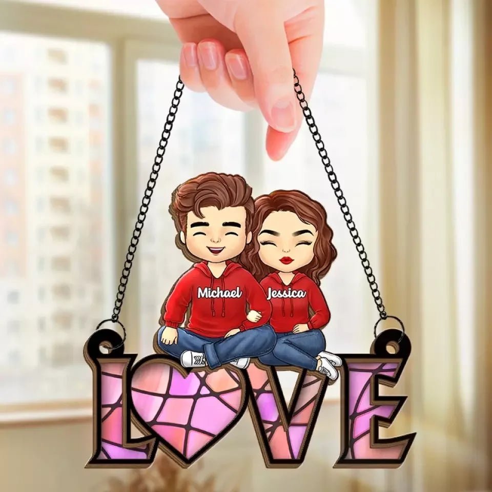 My Favorite Place Is Next To You - Couple Personalized Window Hanging Suncatcher - Gift For Husband Wife, Anniversary671383 - DiyGiftly