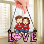 My Favorite Place Is Next To You - Couple Personalized Window Hanging Suncatcher - Gift For Husband Wife, Anniversary671383 - DiyGiftly