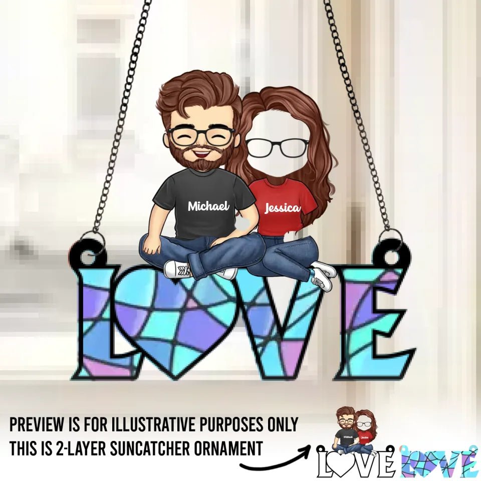 My Favorite Place Is Next To You - Couple Personalized Window Hanging Suncatcher - Gift For Husband Wife, Anniversary671383 - DiyGiftly
